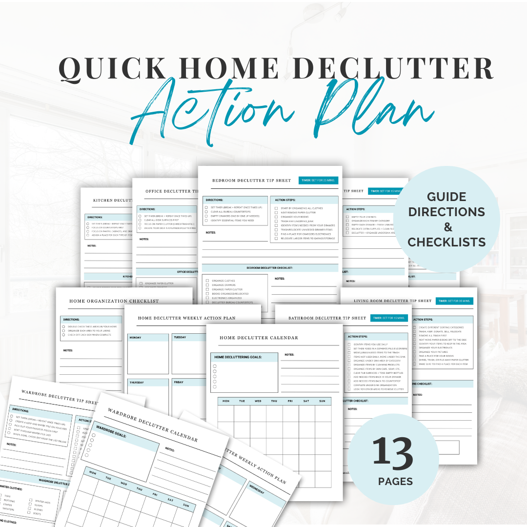 Quick Home Declutter Action Plan Printables