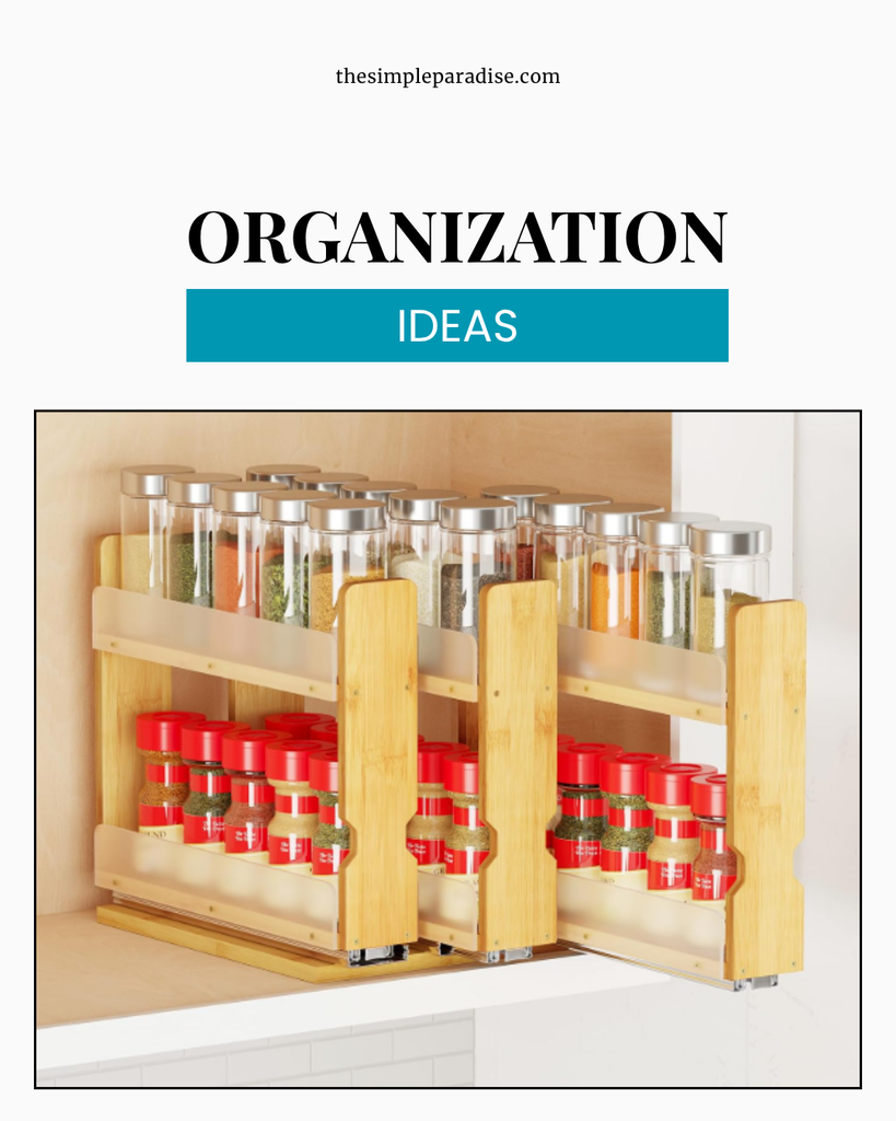 "ORGANIZATION IDEAS"; Pull out spice rack organizer